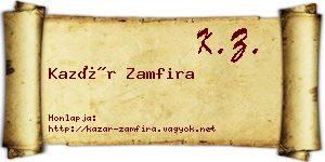 Kazár Zamfira névjegykártya